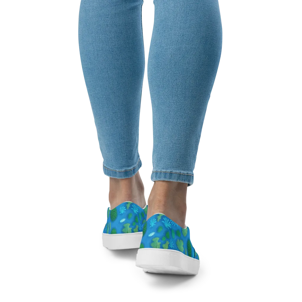 Emerald Drift on Women's Slip-On Canvas Shoes — Back