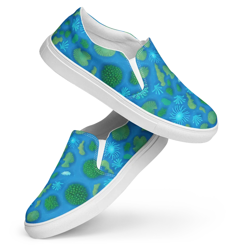 Emerald Drift on Women's Slip-On Canvas Shoes — Front