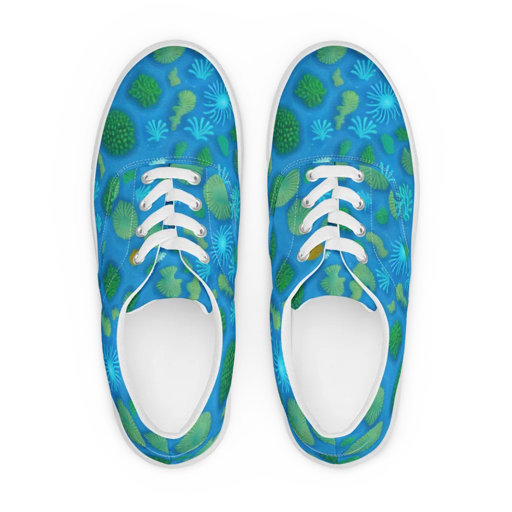 Emerald Drift on Men's Lace-Up Canvas Shoes — Front