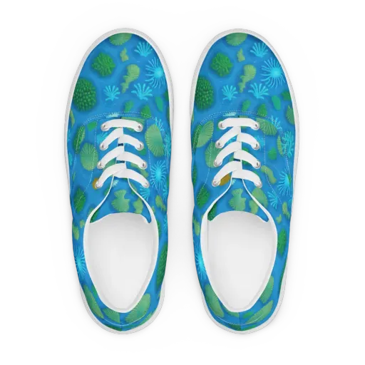 Emerald Drift on a Men's Lace-Up Canvas Shoes