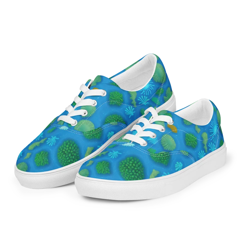 Emerald Drift on Men's Lace-Up Canvas Shoes — Left Front