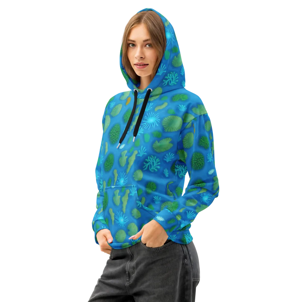 Emerald Drift on Cotton Hoodie — Left Front