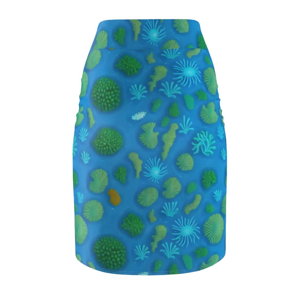 Emerald Drift on Pencil Skirt — Back