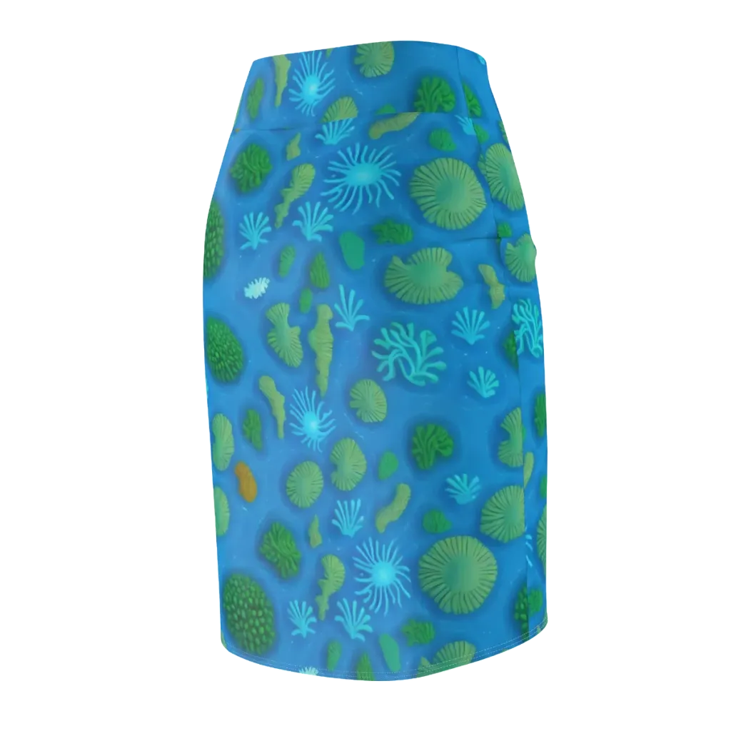Emerald Drift on Pencil Skirt — Back Side