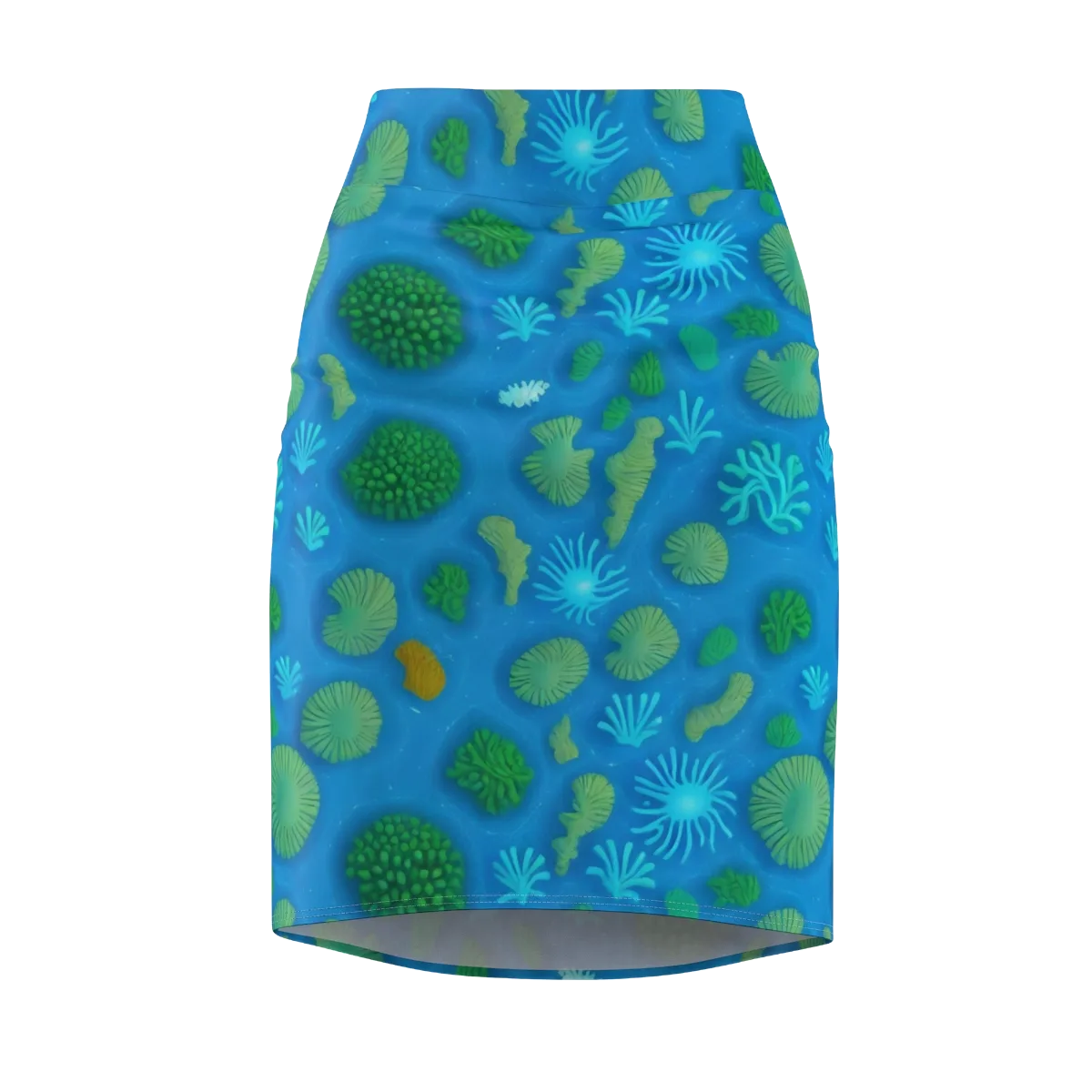 Emerald Drift on Pencil Skirt — Front