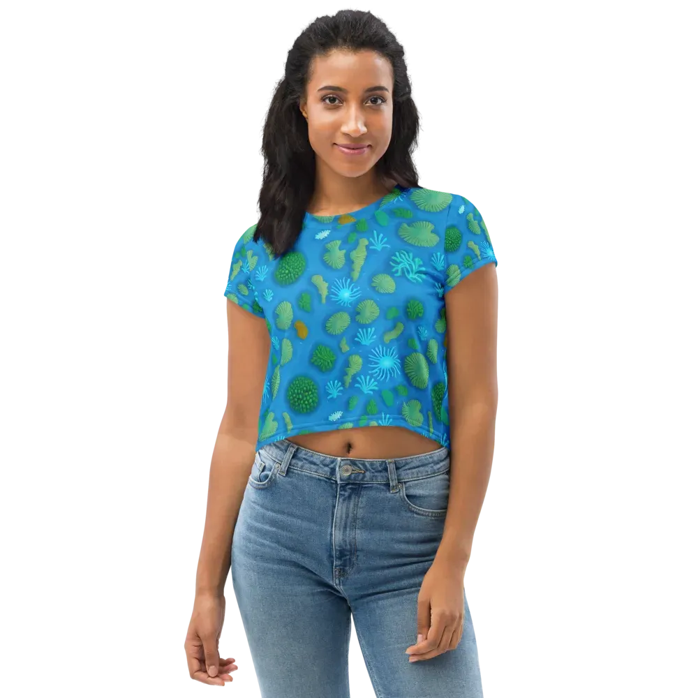 Emerald Drift on Crop Tee — Front