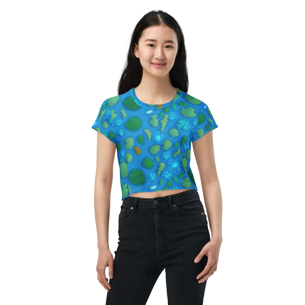 Emerald Drift on Crop Tee — Front