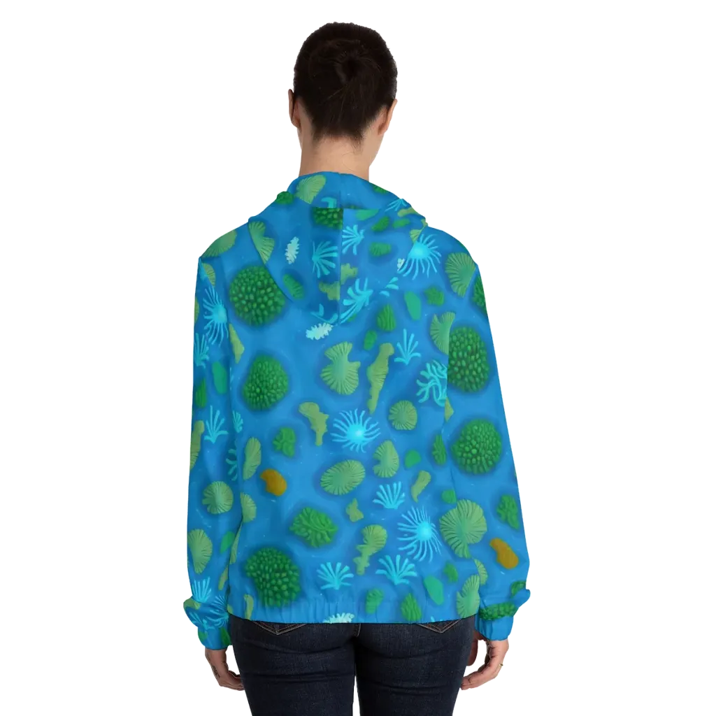 Emerald Drift on Women's Full-Zip Hoodie — Back On Person