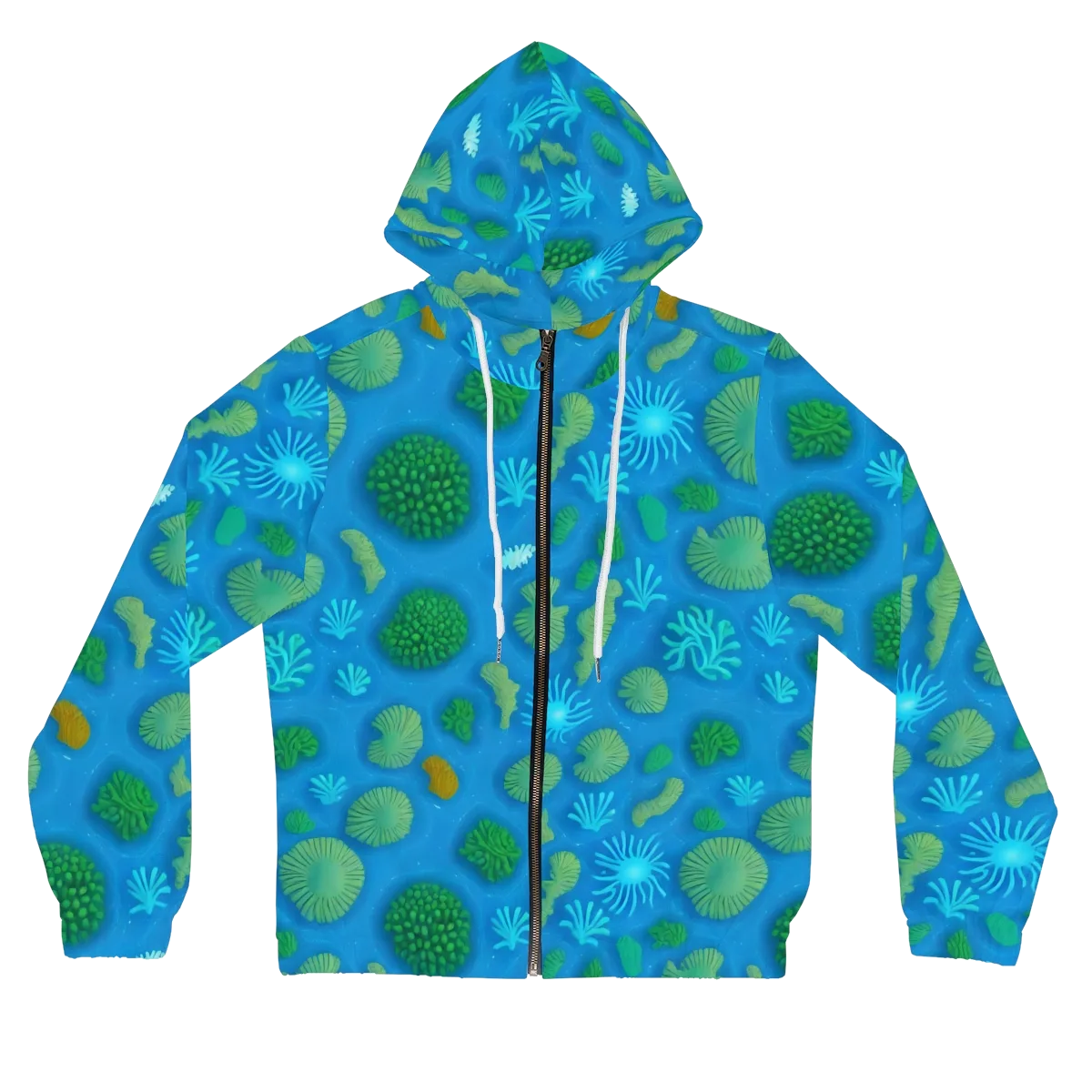 Emerald Drift on Women's Full-Zip Hoodie — Front