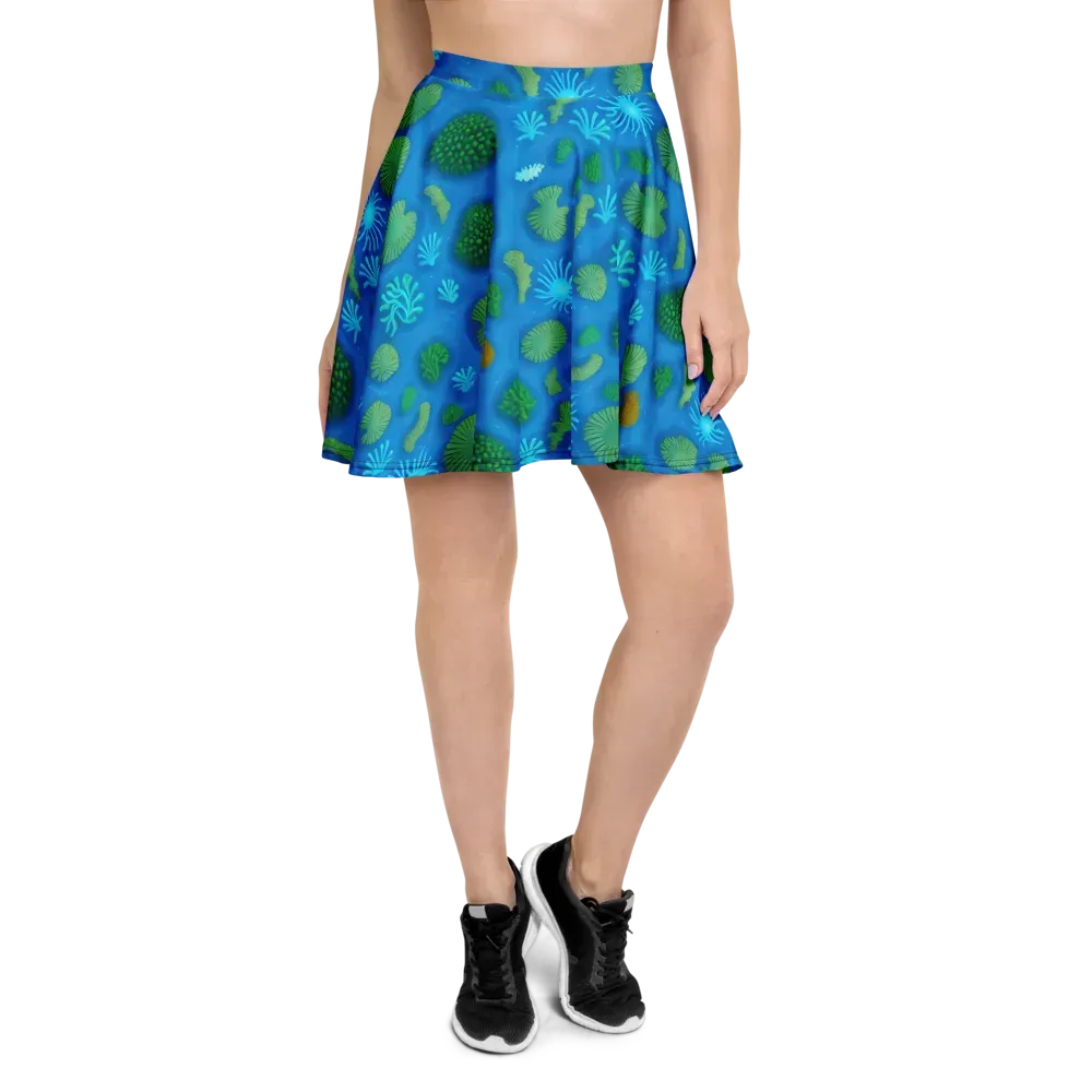 Emerald Drift on Skater Skirt — Front