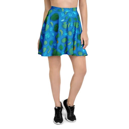 Emerald Drift on a Skater Skirt
