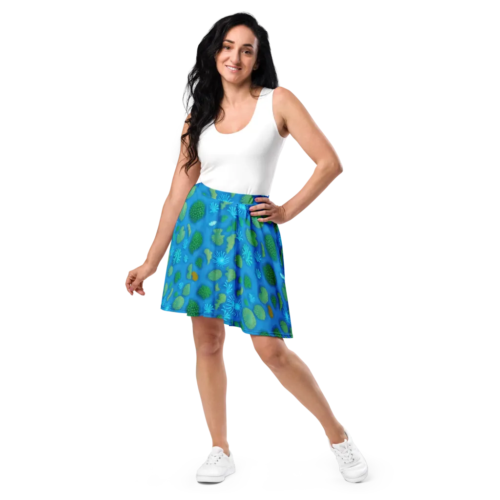 Emerald Drift on Skater Skirt — Front