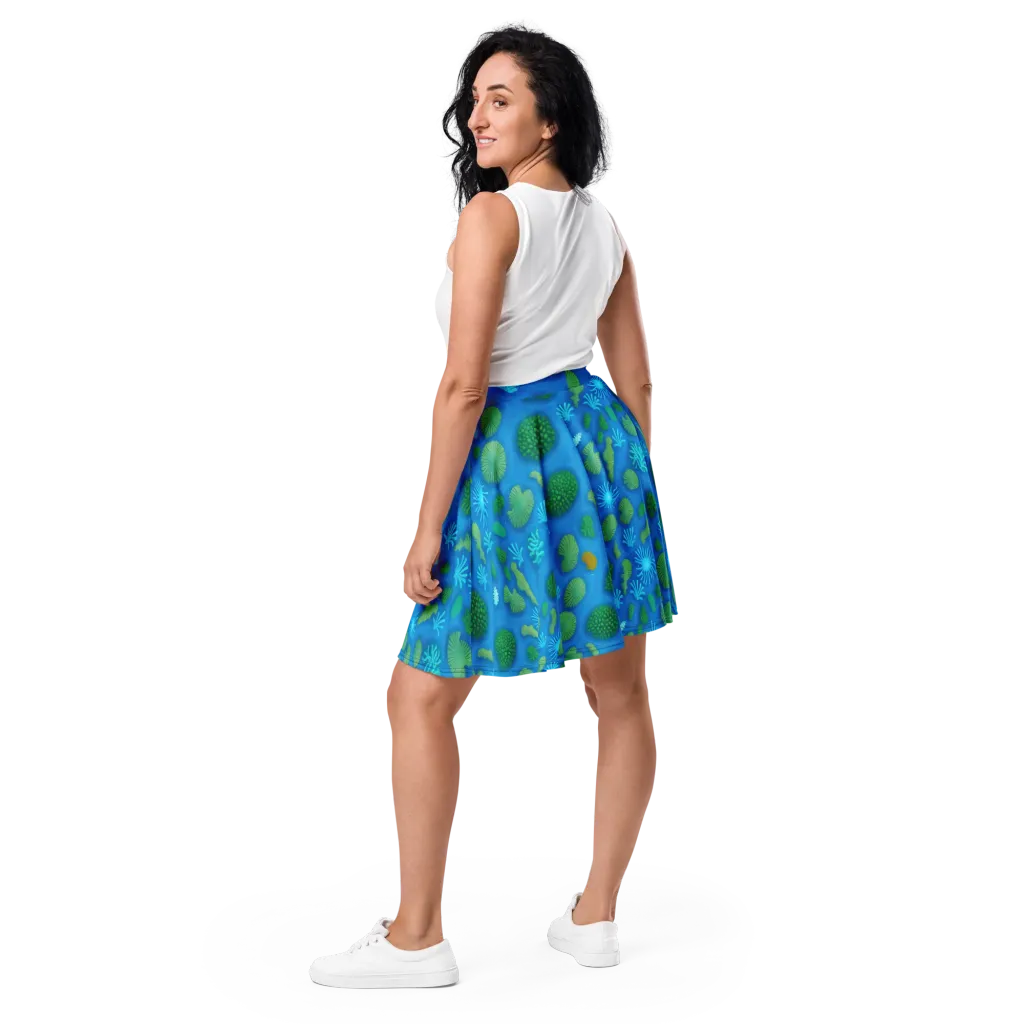 Emerald Drift on Skater Skirt — Back