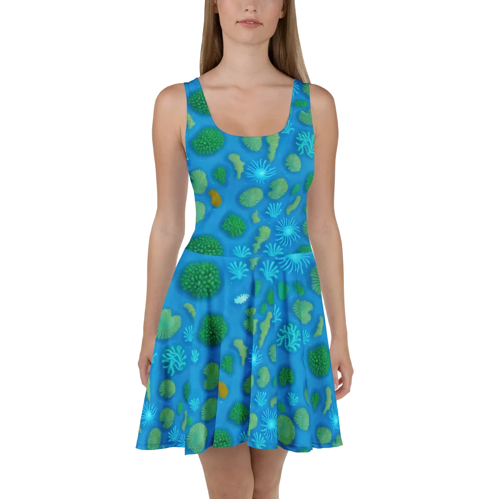 Emerald Drift on Skater Dress — Front