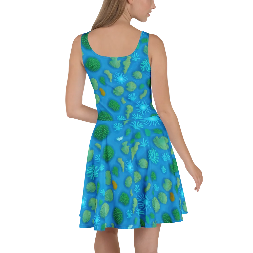 Emerald Drift on Skater Dress — Back