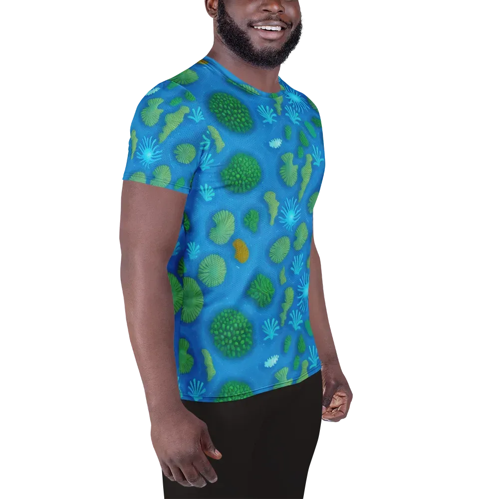 Emerald Drift on Men's Athletic T-Shirt — Right