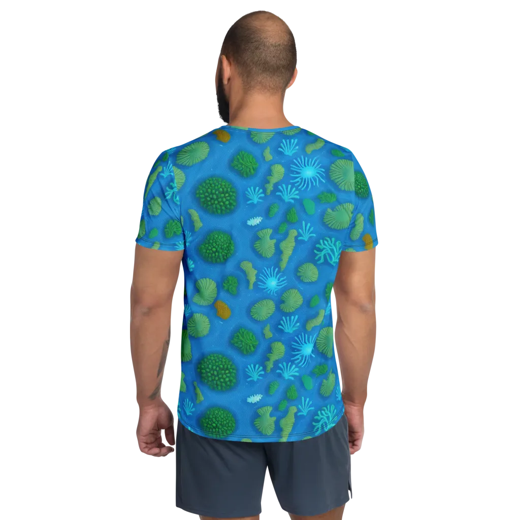 Emerald Drift on Men's Athletic T-Shirt — Back
