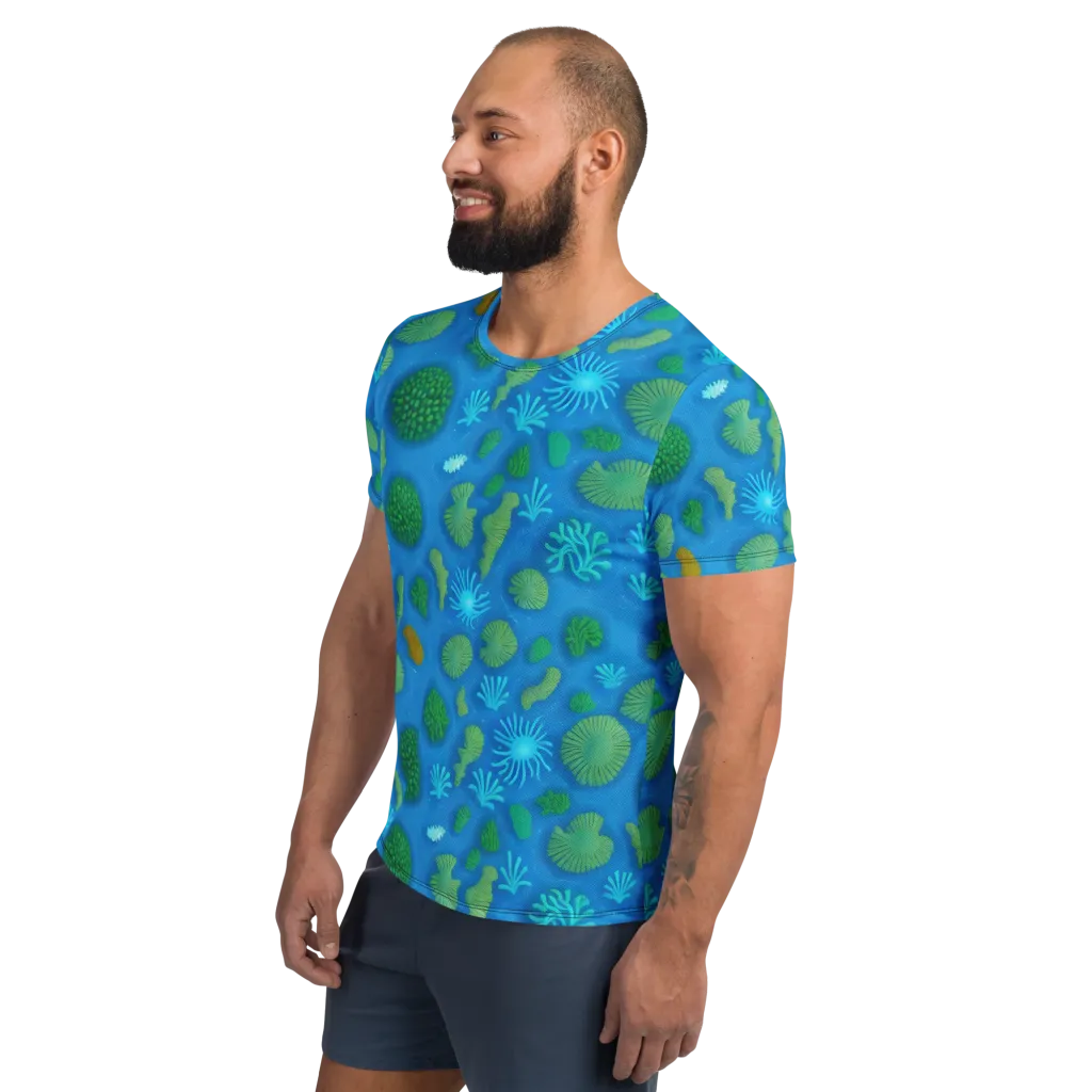 Emerald Drift on Men's Athletic T-Shirt — Left