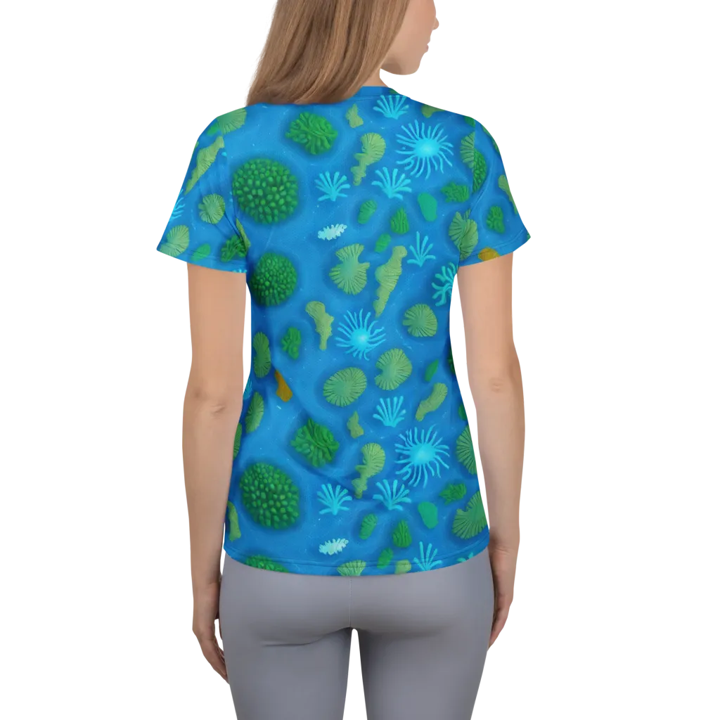 Emerald Drift on Women's Athletic T-Shirt — Back