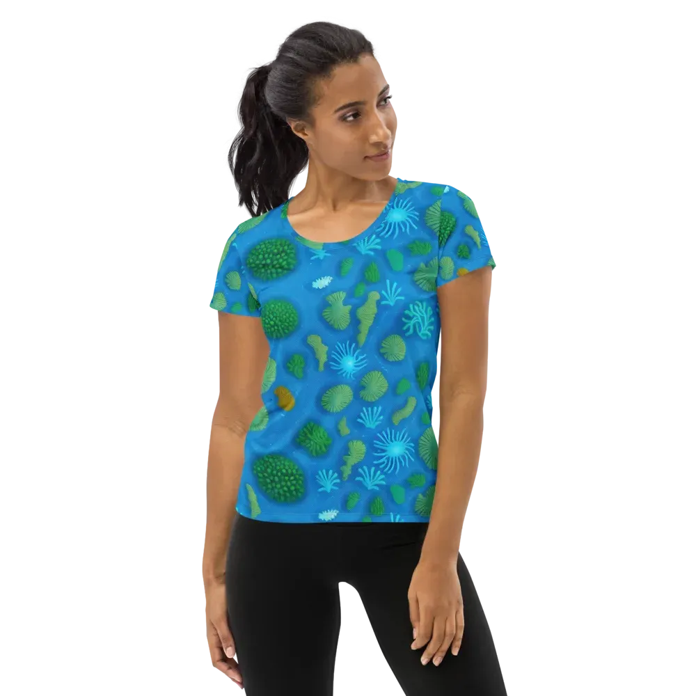 Emerald Drift on Women's Athletic T-Shirt — Front