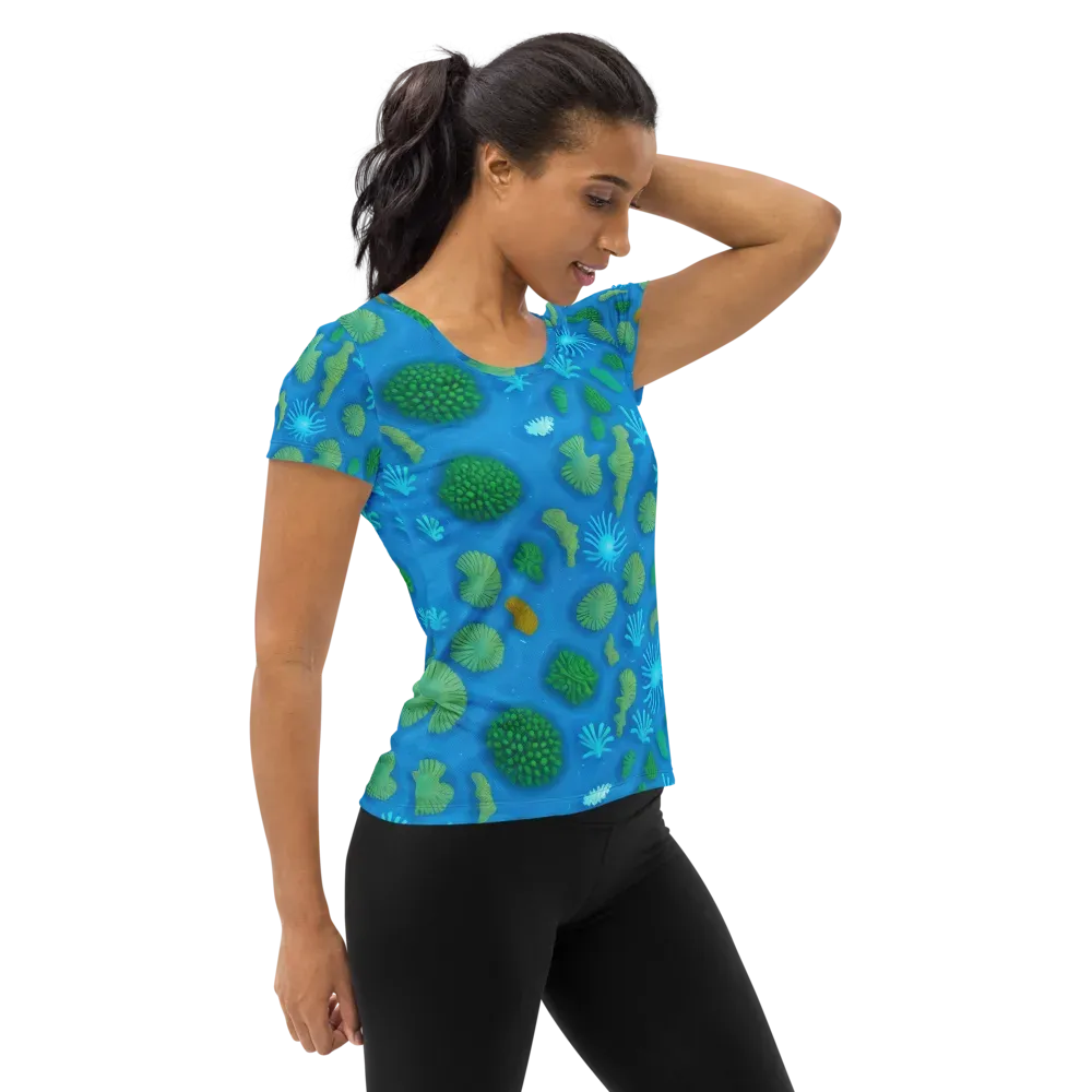 Emerald Drift on Women's Athletic T-Shirt — Right