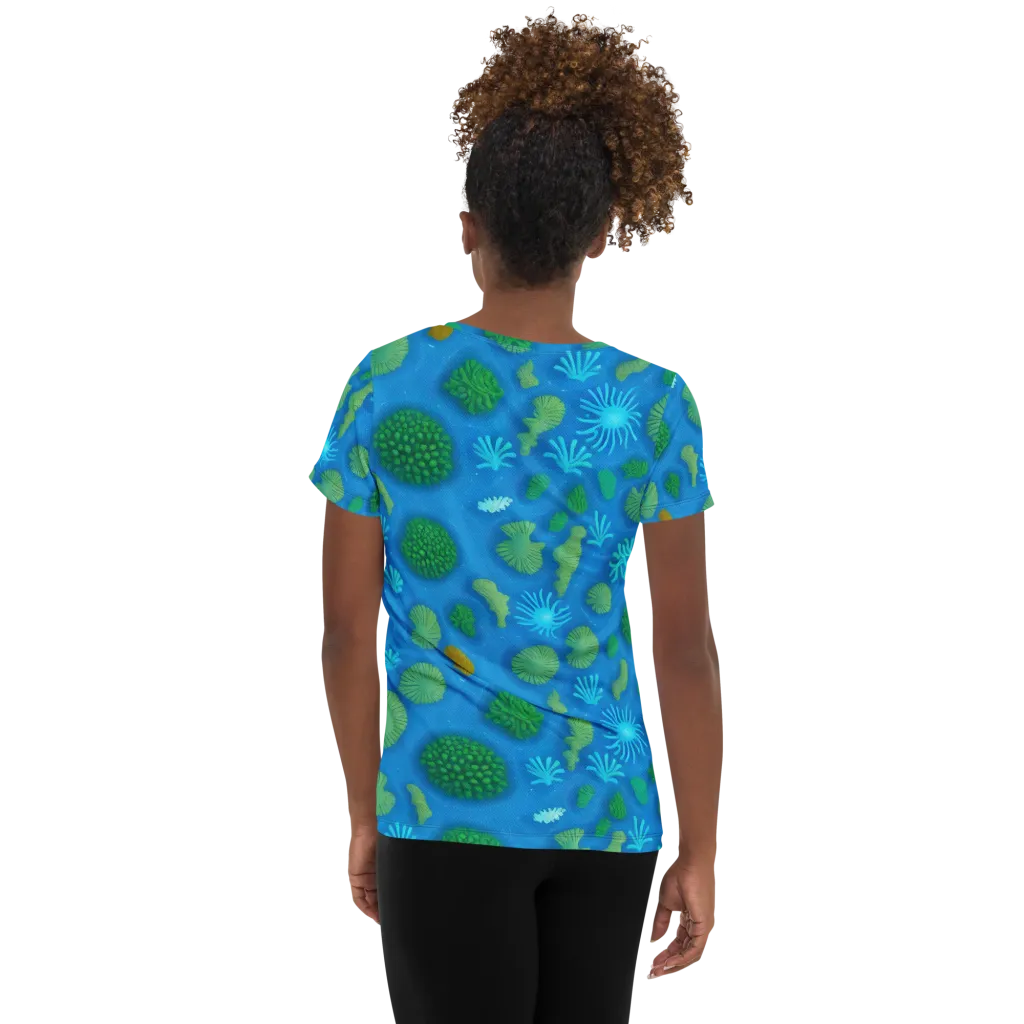 Emerald Drift on Women's Athletic T-Shirt — Back