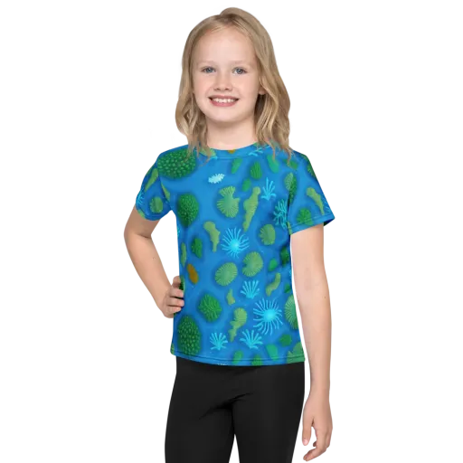 Emerald Drift on a Kids Crew Neck T-Shirt