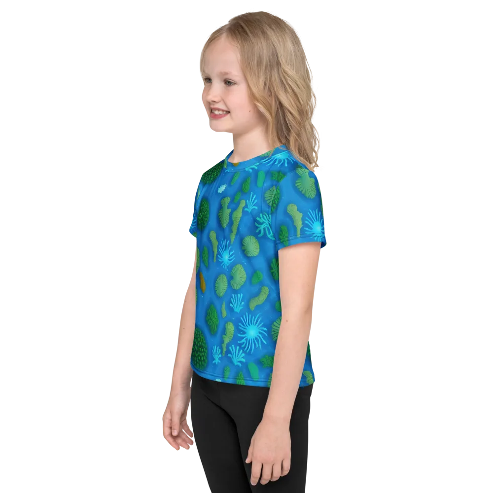 Emerald Drift on Kids Crew Neck T-Shirt — Left