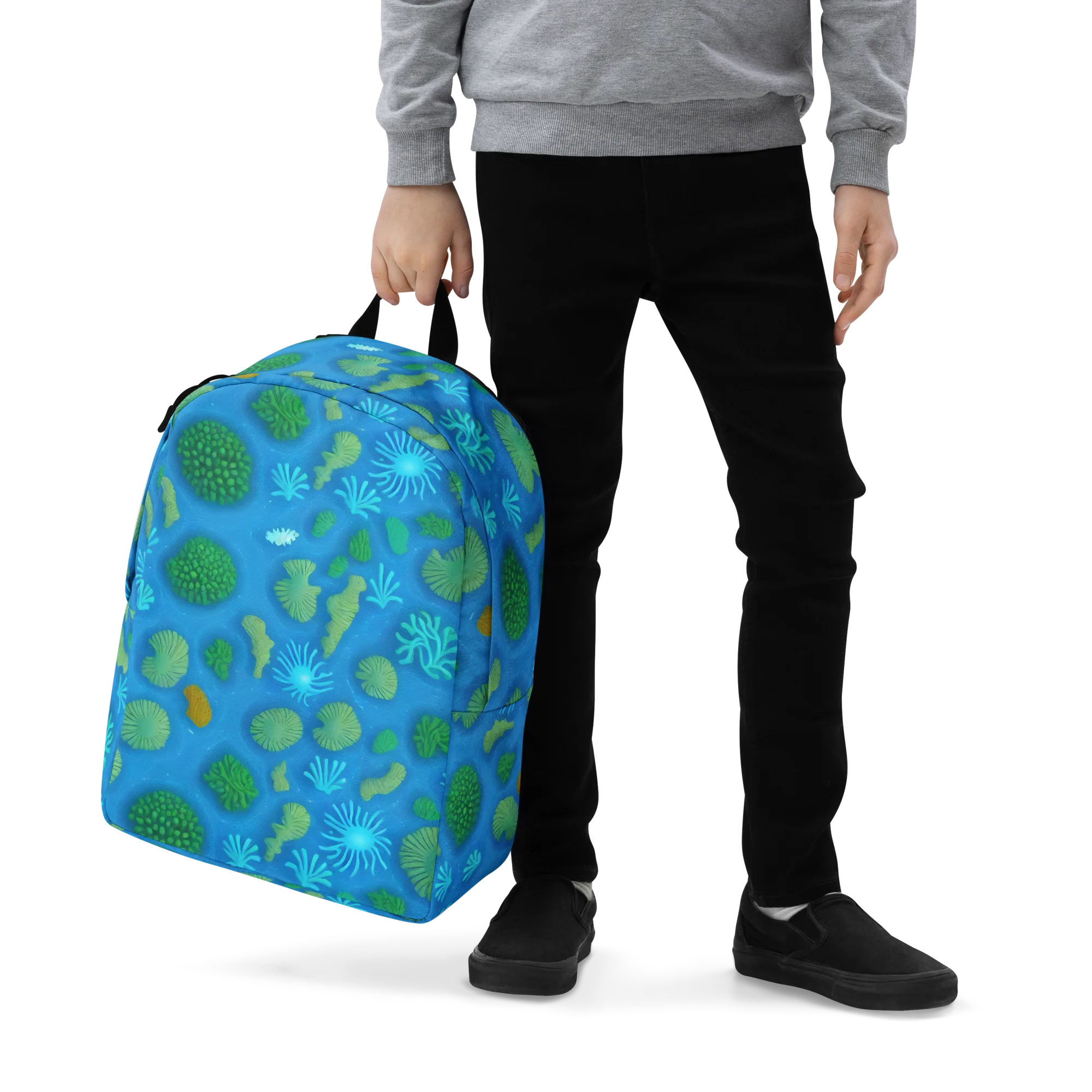Emerald Drift on Minimalist Backpack — Zoomed-in