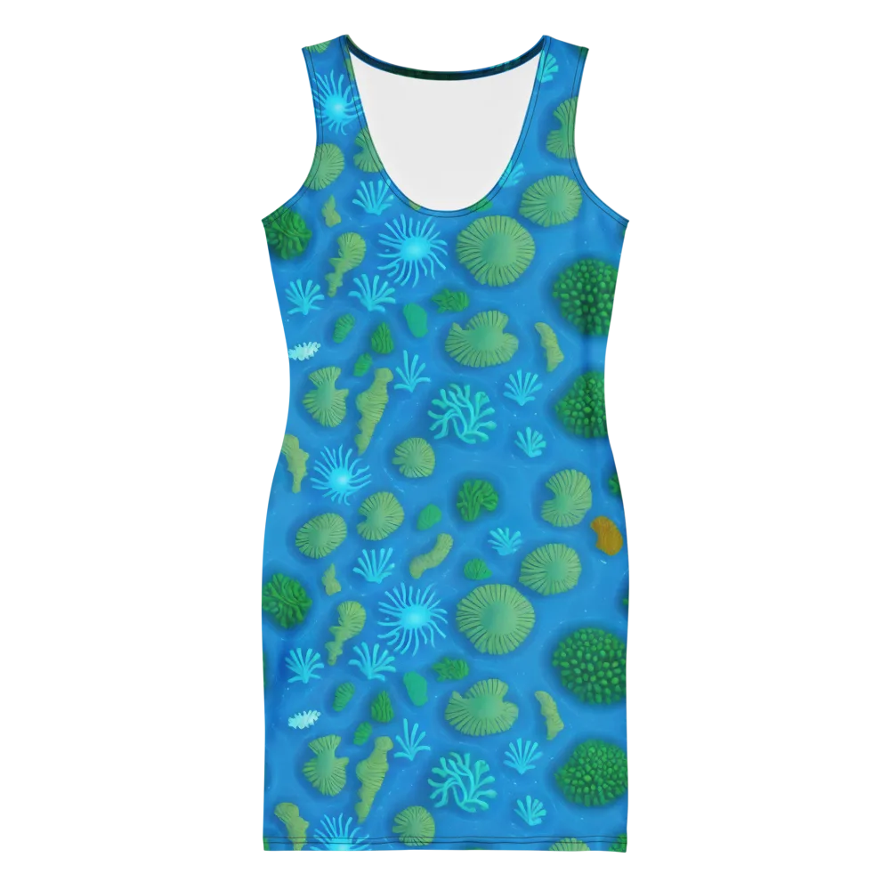 Emerald Drift on Bodycon Dress — Front