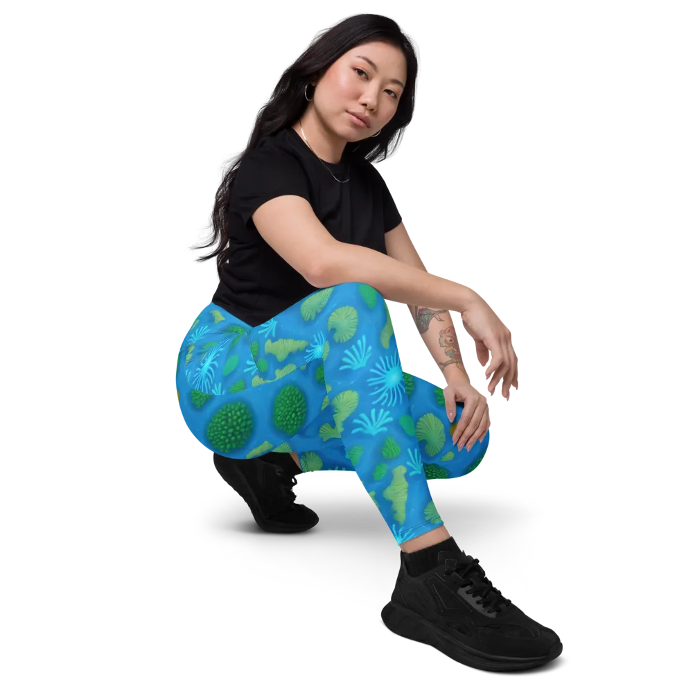 Emerald Drift on Leggings with Pockets — Right Front