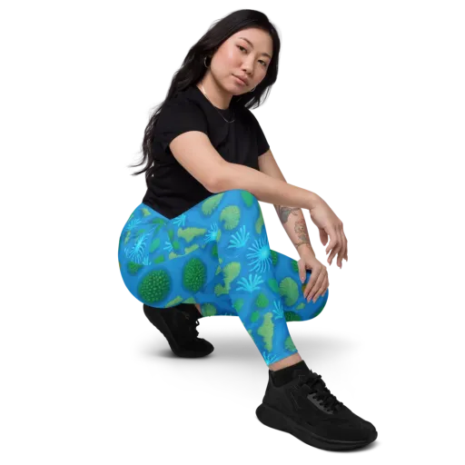 Emerald Drift on a Leggings with Pockets