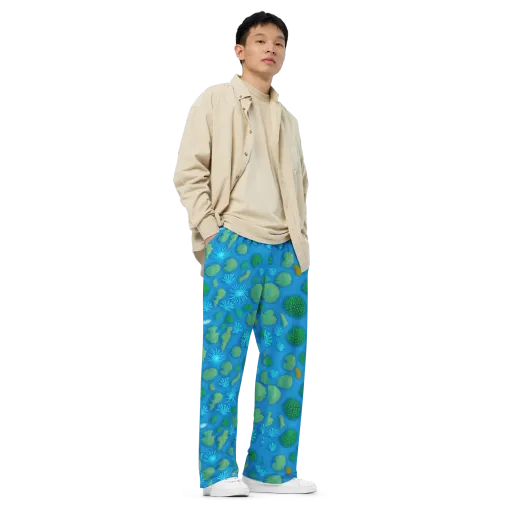 Emerald Drift on a Wide-Leg Pants