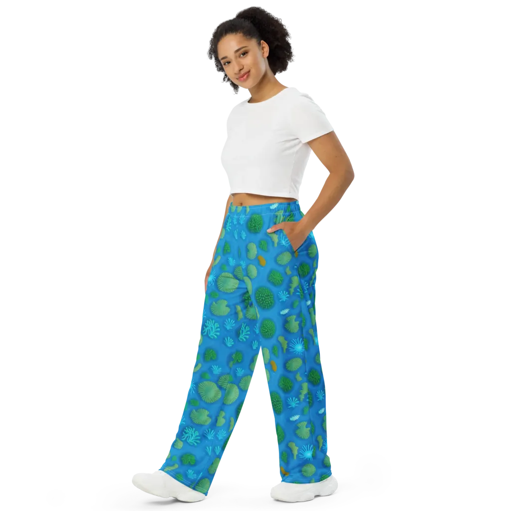 Emerald Drift on Wide-Leg Pants — Left Front