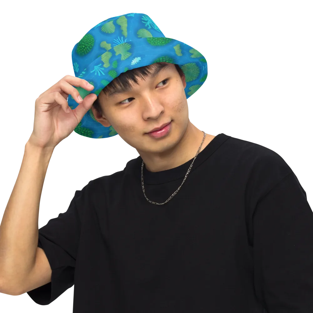 Emerald Drift on Reversible Bucket Hat — Front Inside