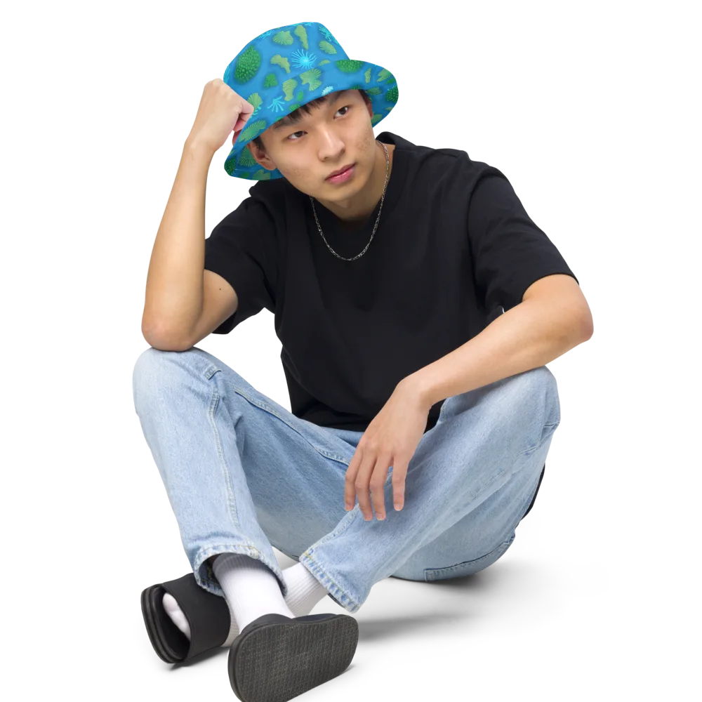 Emerald Drift on Reversible Bucket Hat — Front 2 Inside