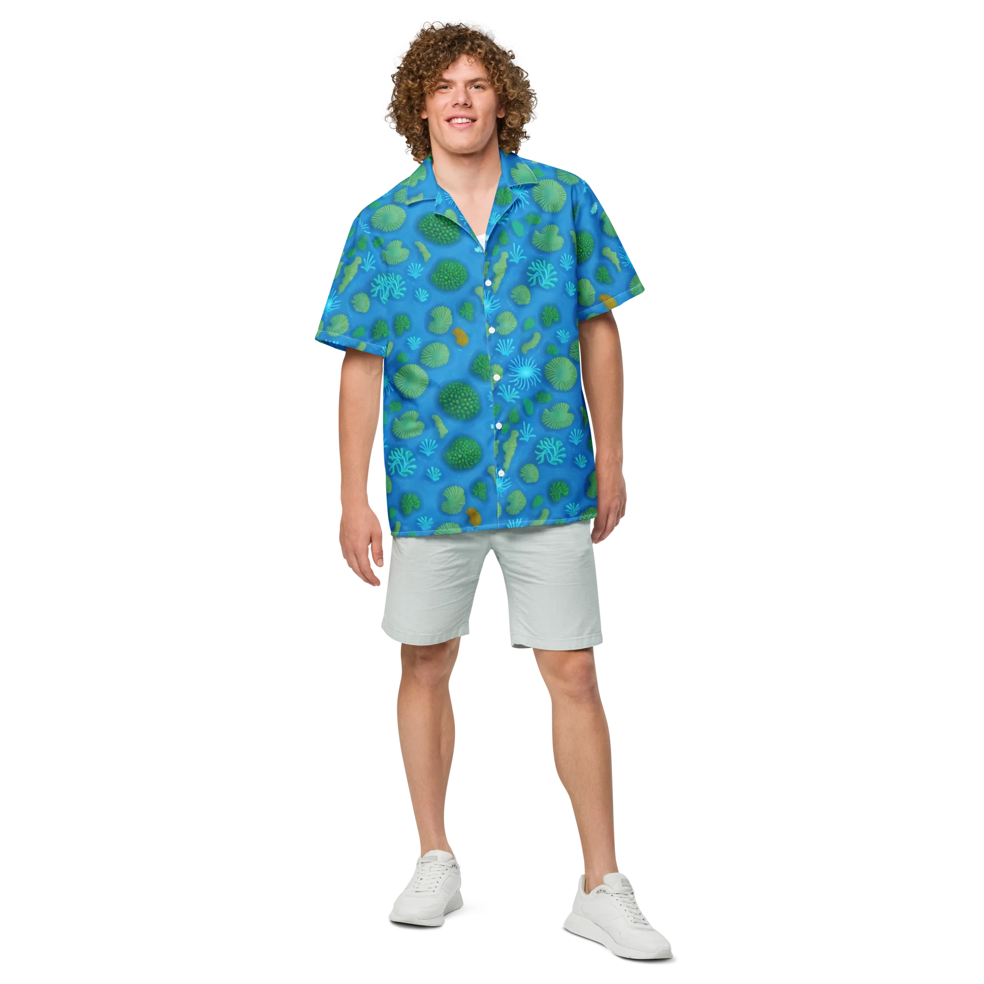 Emerald Drift on Button Shirt — Front