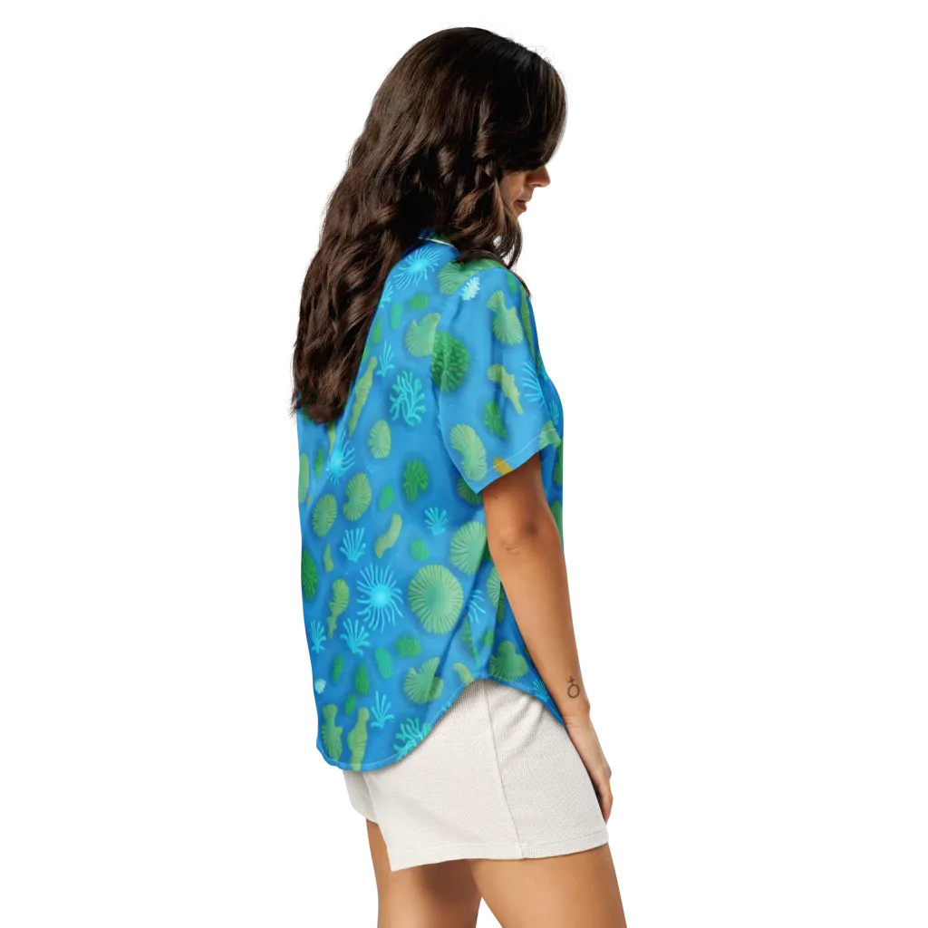 Emerald Drift on Women's Short Sleeve Pajama Top — Right Back