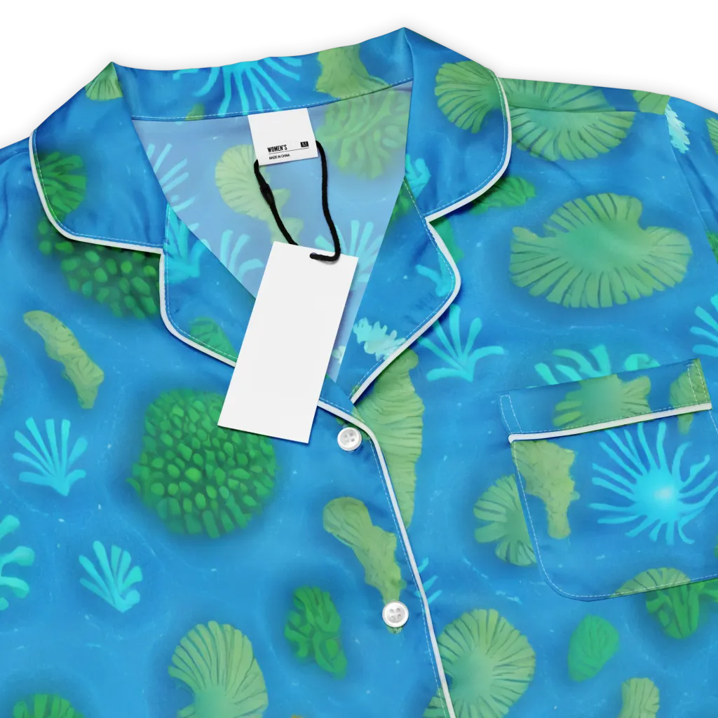 Emerald Drift on Women's Short Sleeve Pajama Top — Product details