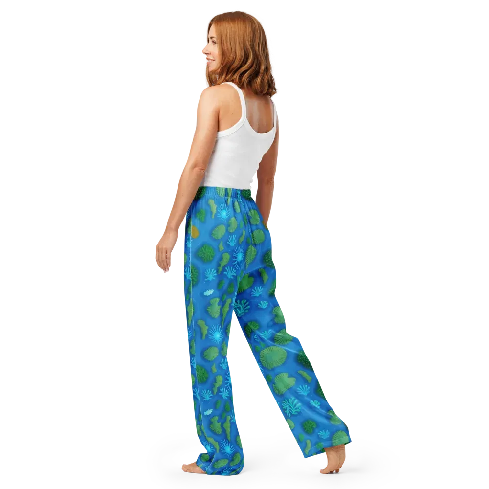 Emerald Drift on Women's Pajama Pants — Back