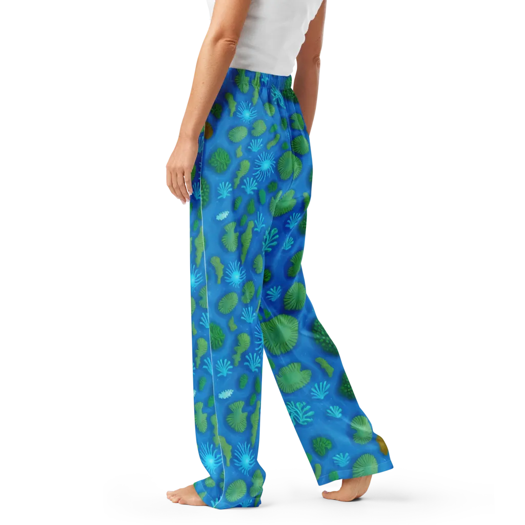 Emerald Drift on Women's Pajama Pants — Left