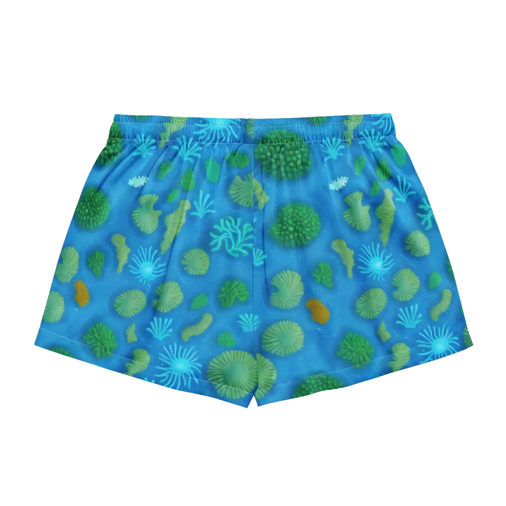 Emerald Drift on Women's Pajama Shorts — Back