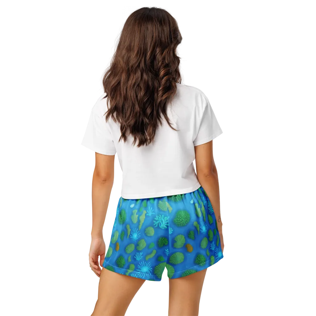 Emerald Drift on Women's Pajama Shorts — Back