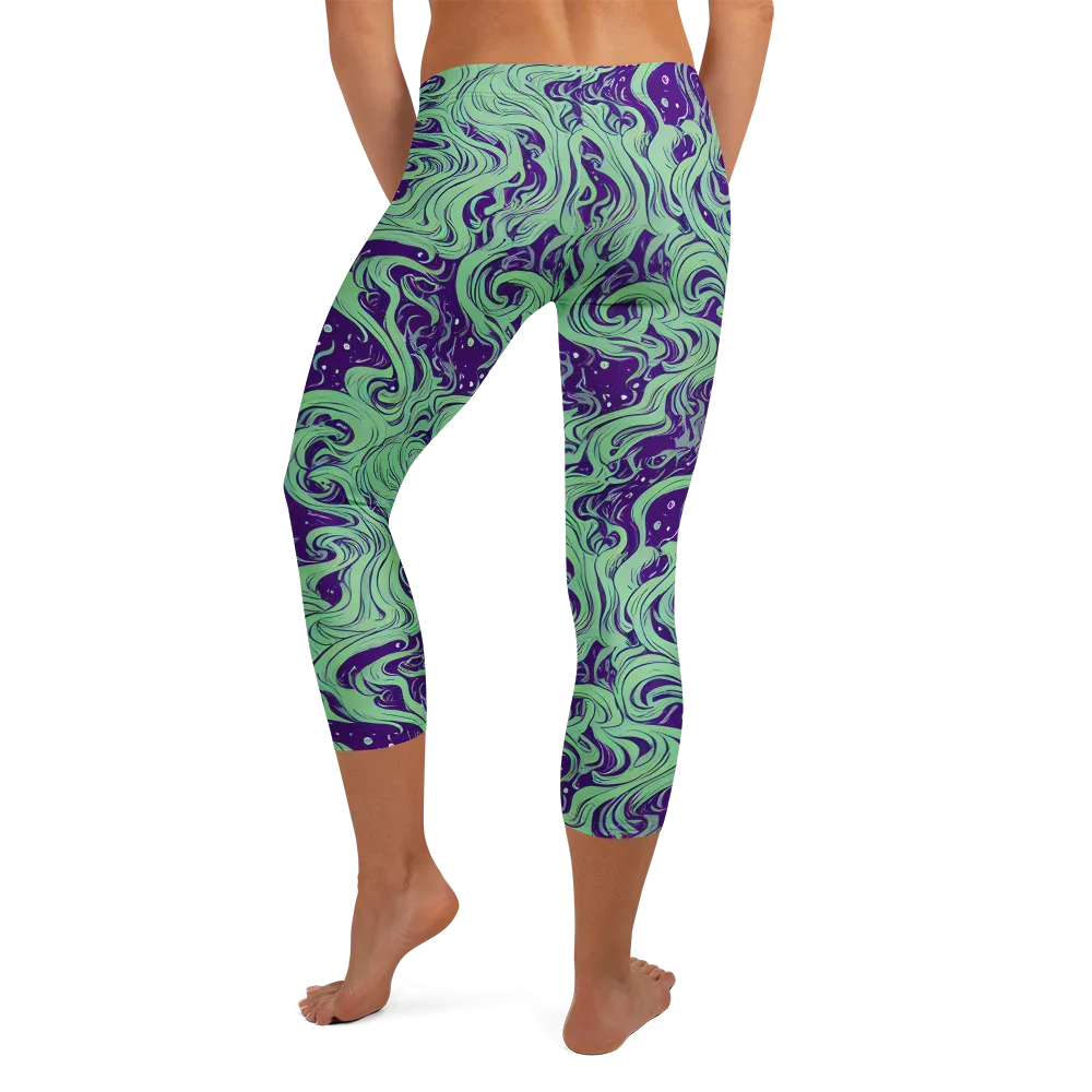 Amethyst Drift on Capri Leggings — Back