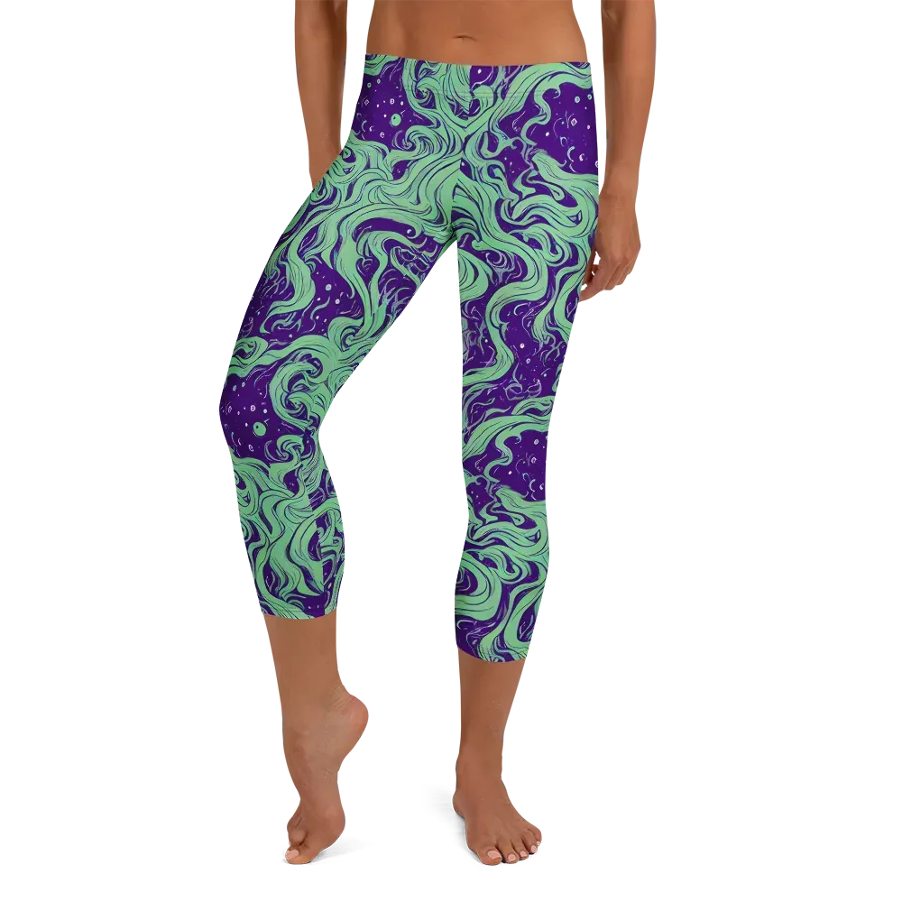 Amethyst Drift on Capri Leggings — Front