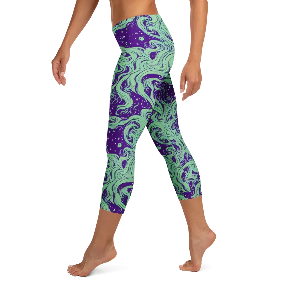 Amethyst Drift on Capri Leggings — Left
