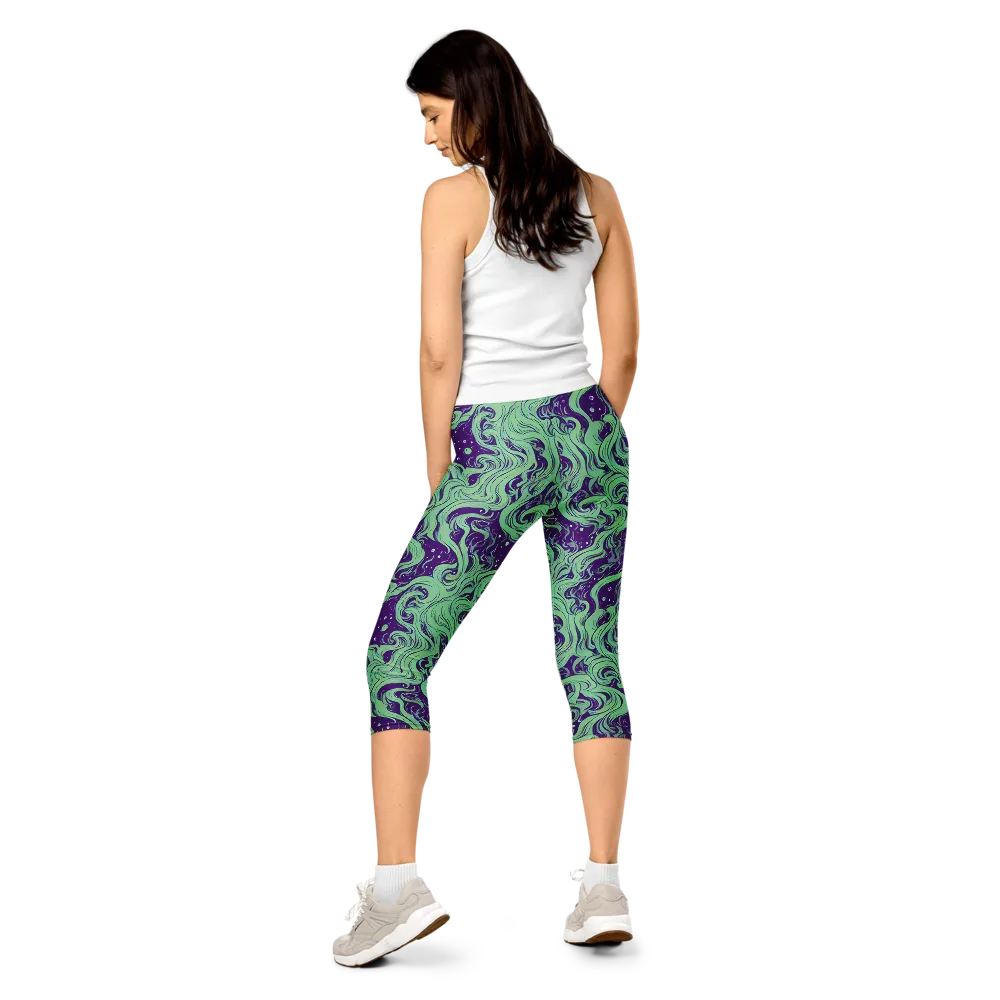 Amethyst Drift on Capri Leggings — Back