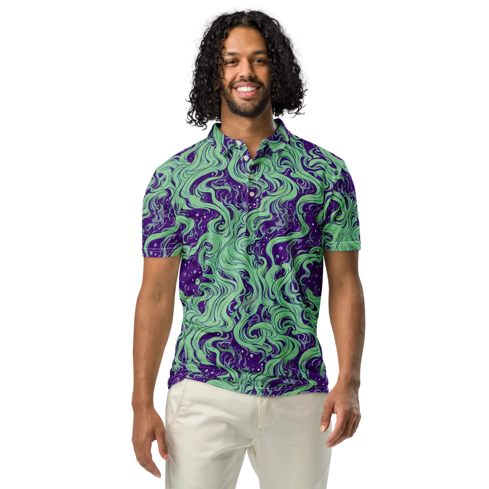 Amethyst Drift on Men's Slim Fit Polo Shirt — Front