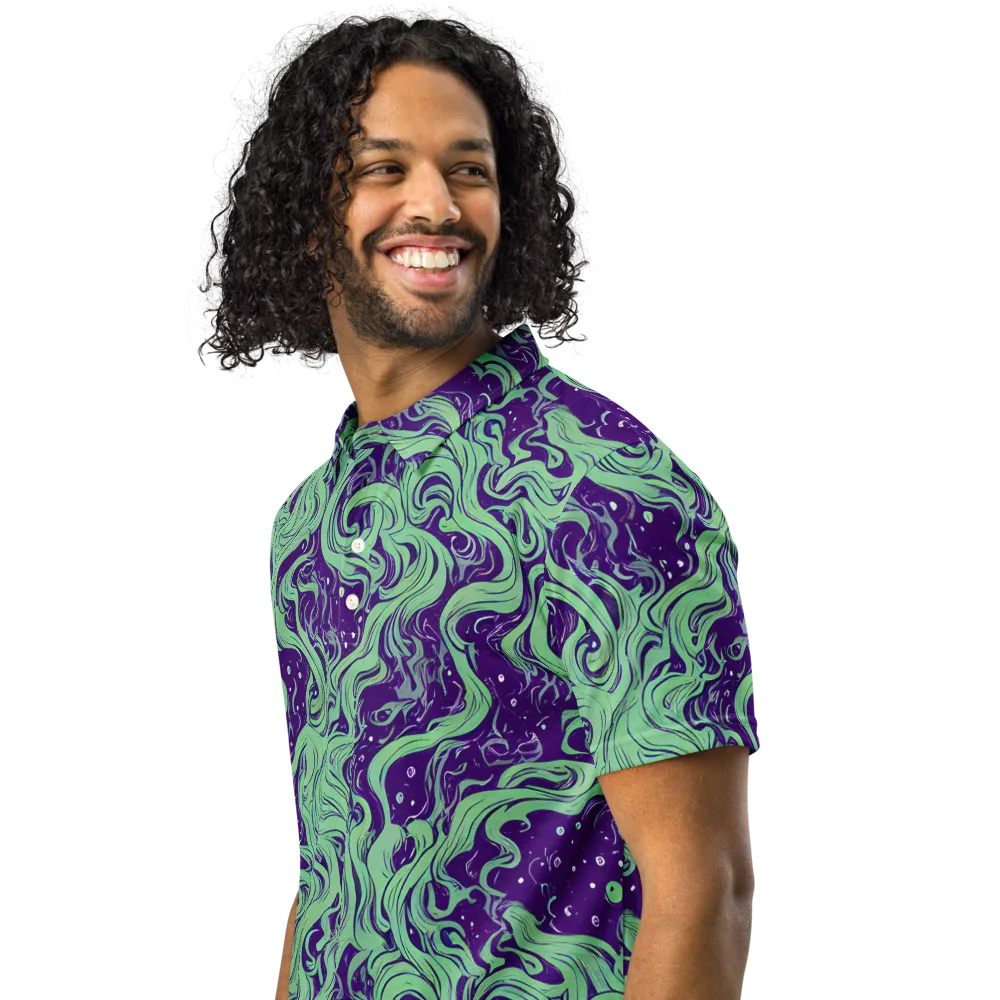 Amethyst Drift on Men's Slim Fit Polo Shirt — Left Front