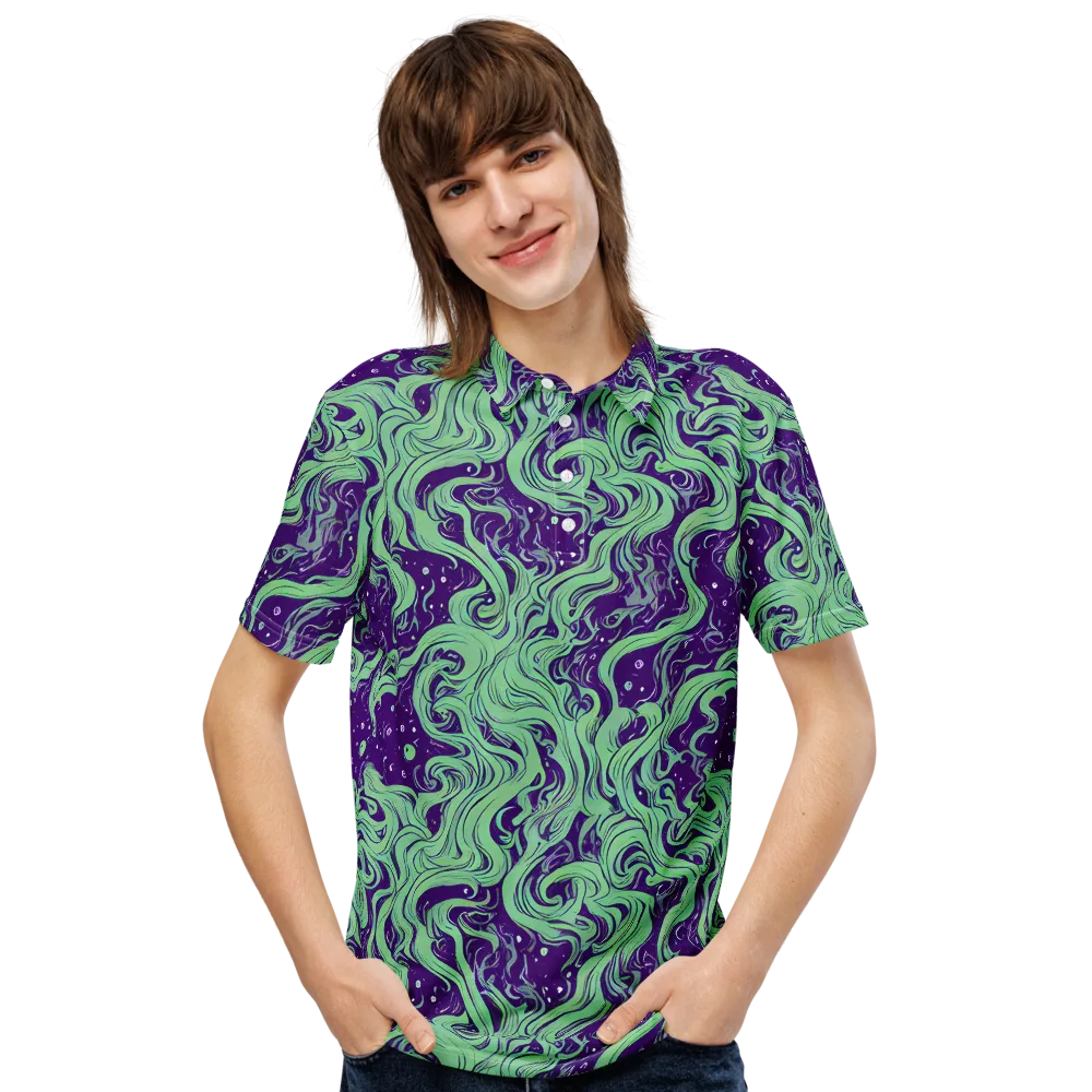 Amethyst Drift on Men's Slim Fit Polo Shirt — Front